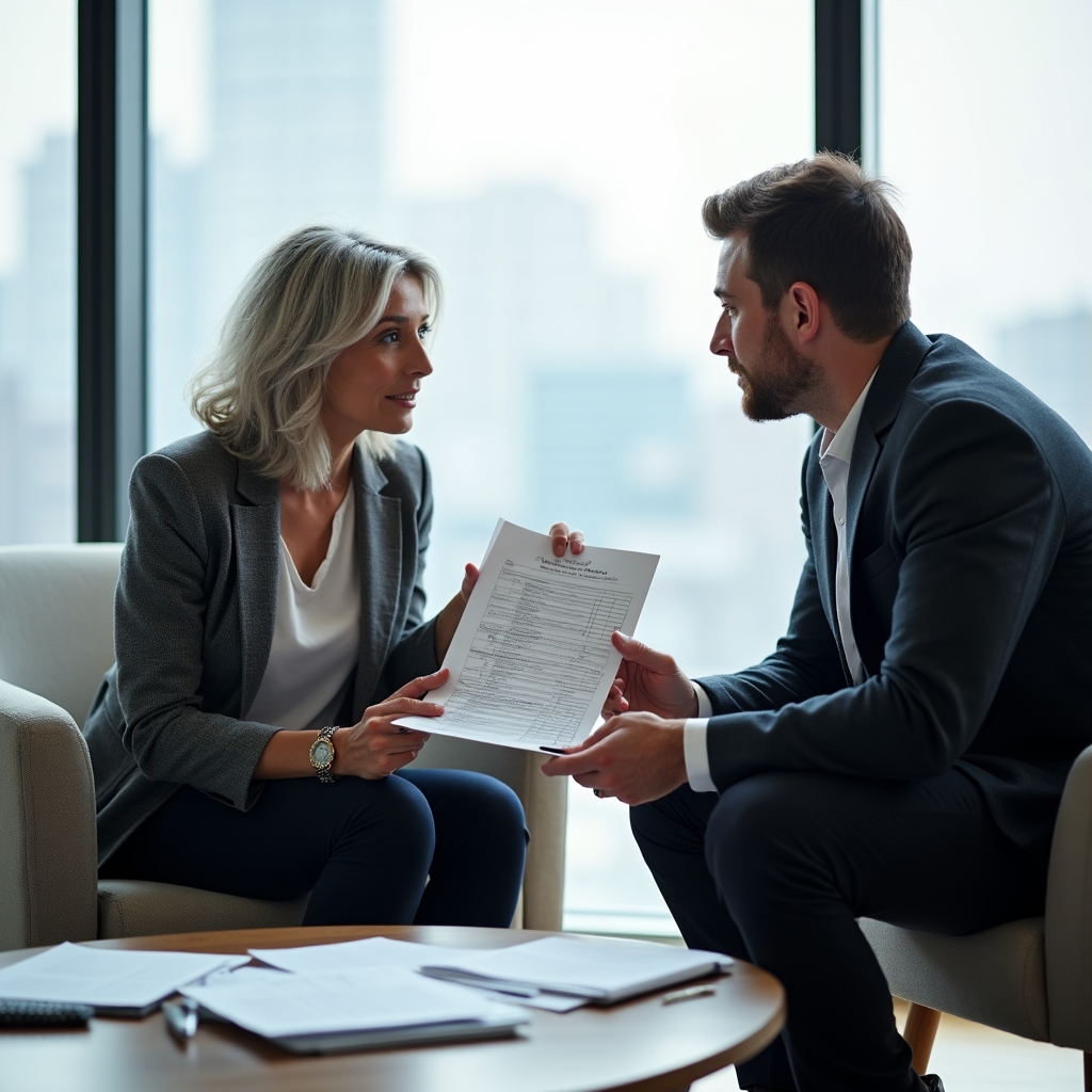 Person in thoughtful discussion with career advisor exploring professional options